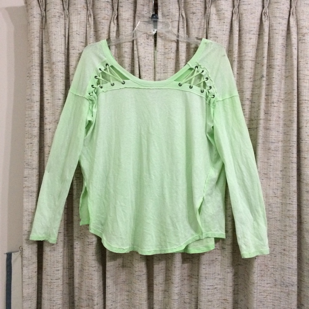 We The Free First Love Lace-Up Tee in Lime